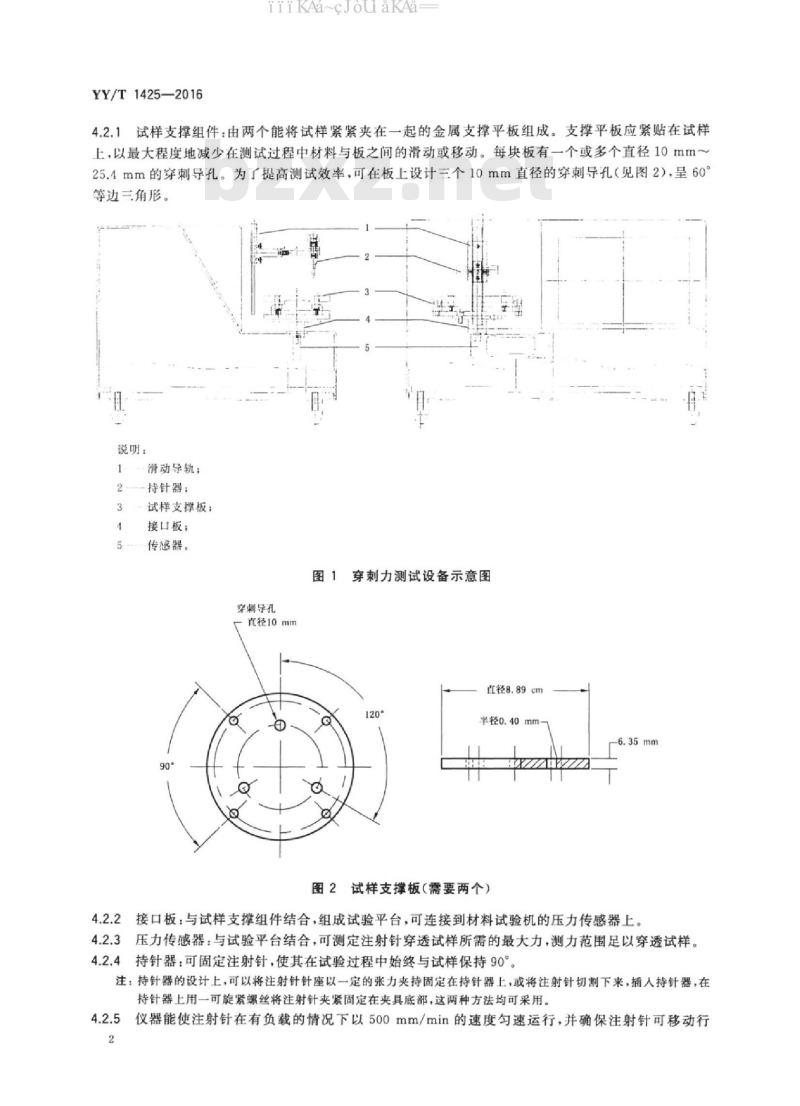 YY/T 1425-2016 防护服材料抗注射针穿刺性能试验方法