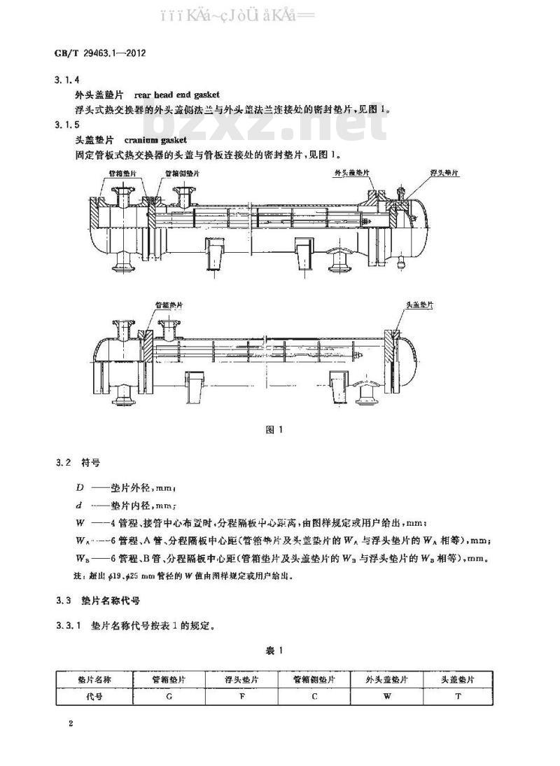 GB/T 29463.1-2012 管壳式热交换器用垫片 第1部分：金属包垫片
