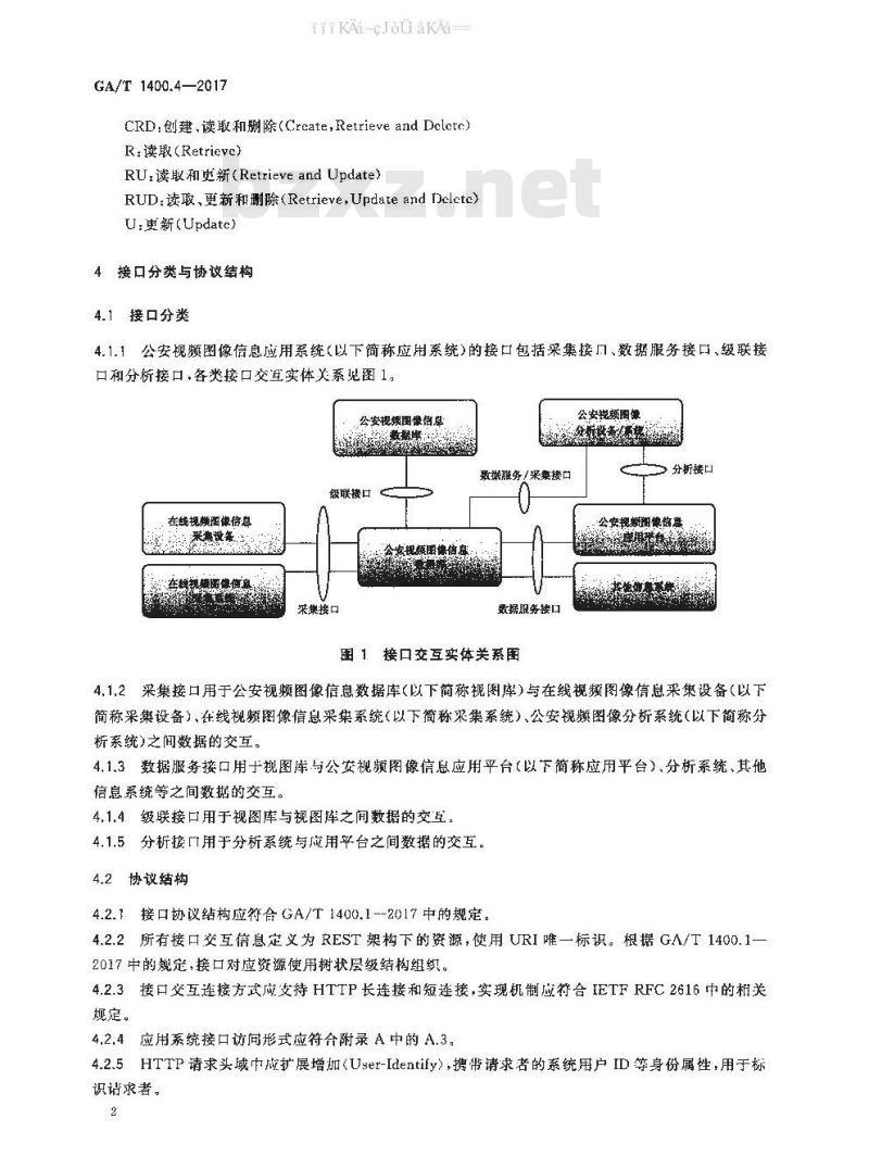 GA/T 1400.4-2017 公安视频图像信息应用系统 第4部分：接口协议要求