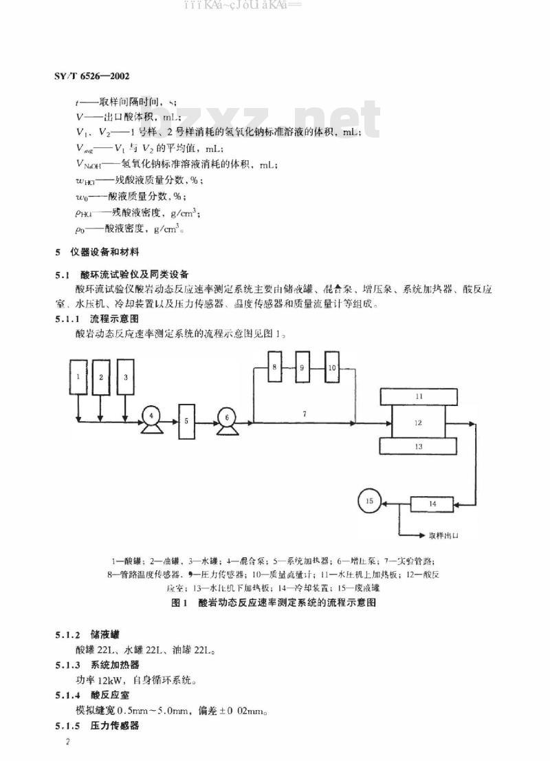 SY/T 6526-2002 盐酸与碳酸盐岩动态反应速率测定方法