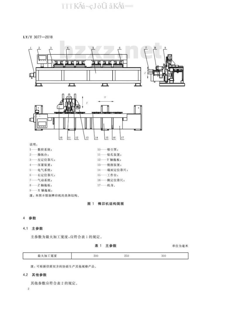 LY/T 3077-2018 拼装式门扇榫卯加工机