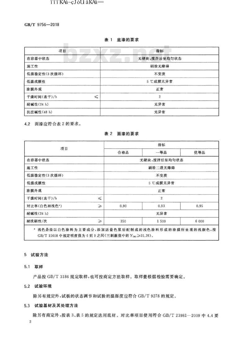 GB/T 9756-2018 合成树脂乳液内墙涂料
