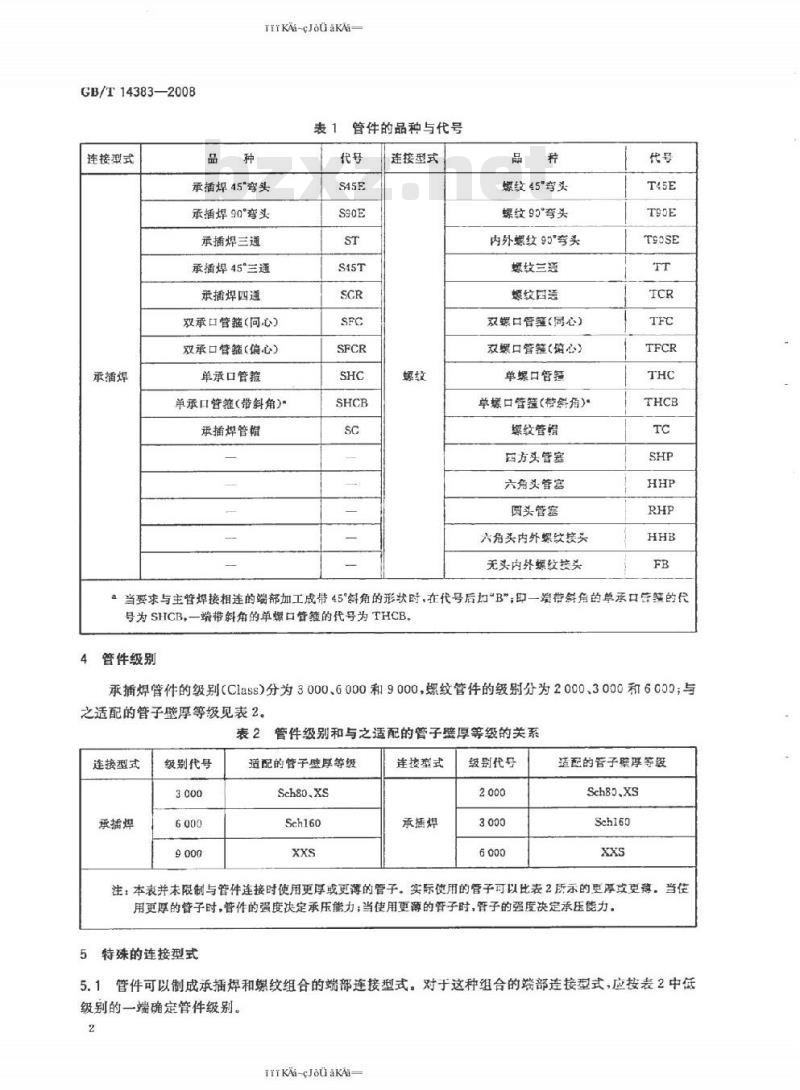 GB/T 14383-2008 锻制承插焊和螺纹管件
