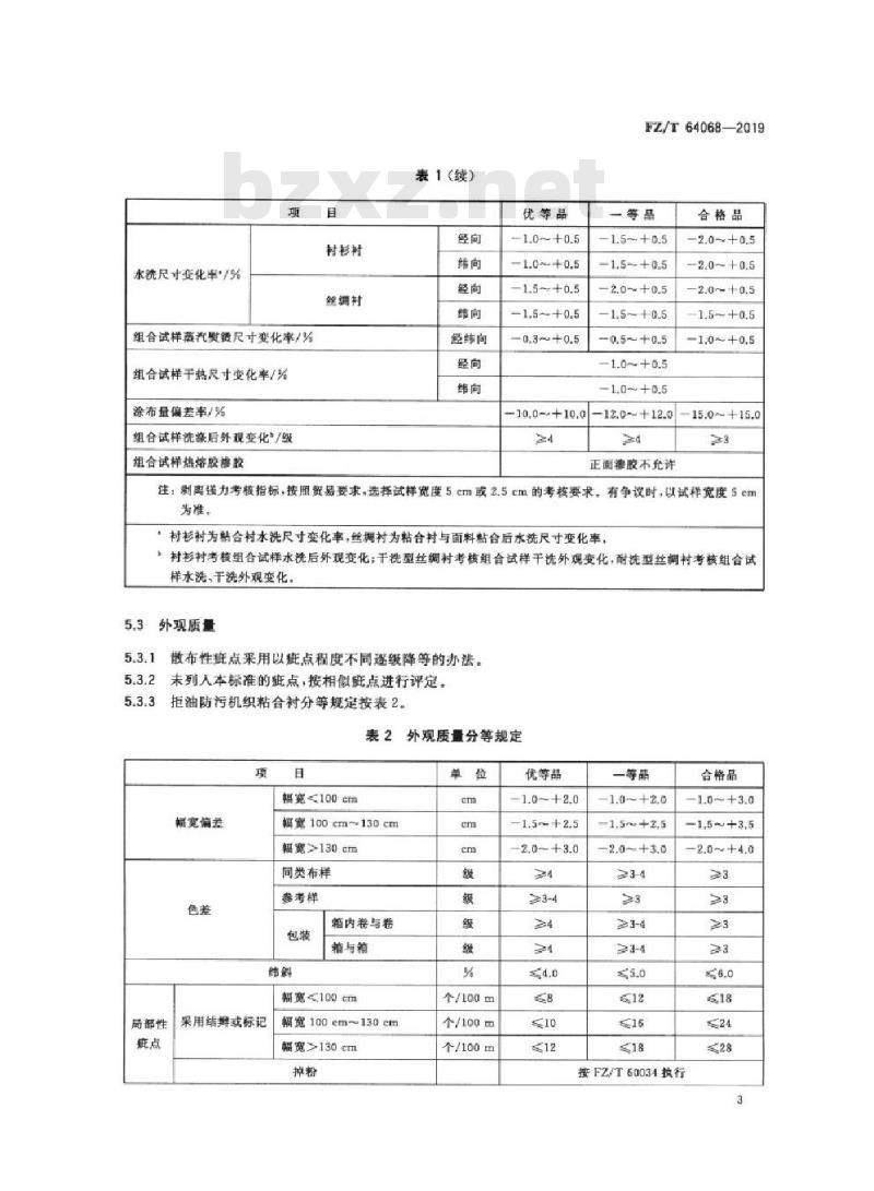 FZ/T 64068-2019 拒油防污机织粘合衬