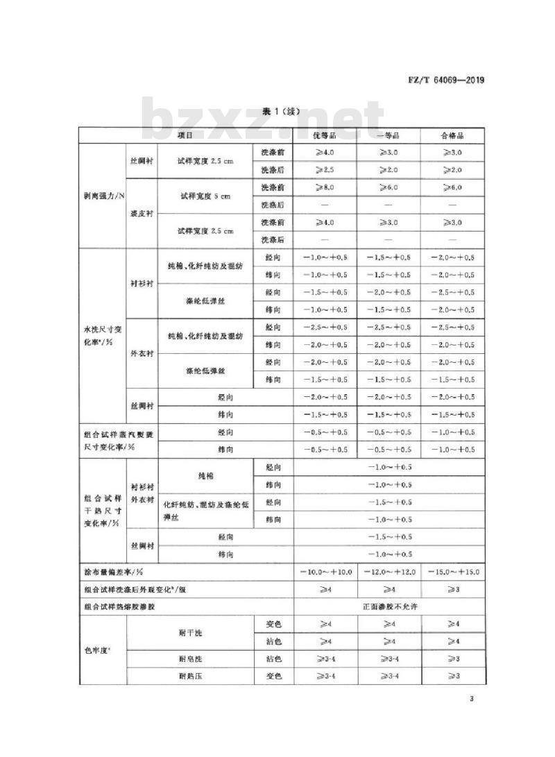 FZ/T 64069-2019 染色机织粘合衬