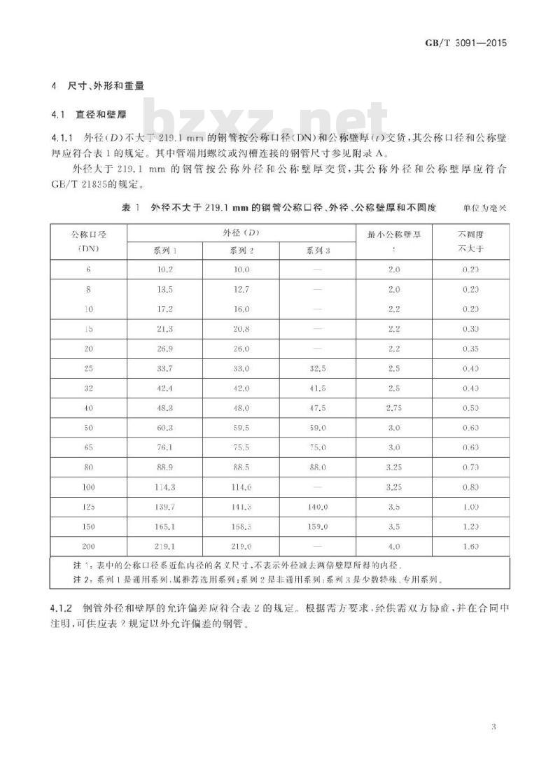 GB/T 3091-2015 低压流体输送用焊接钢管