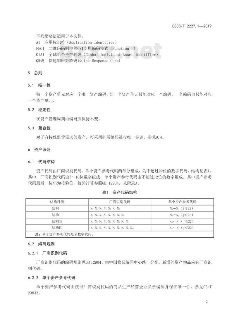 DB33T 2227.1-2019 资产分类与编码规范 第1部分：资产编码与条码表示