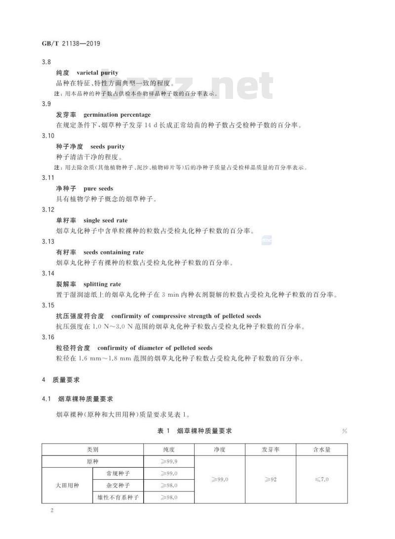 GB/T 21138-2019 烟草种子