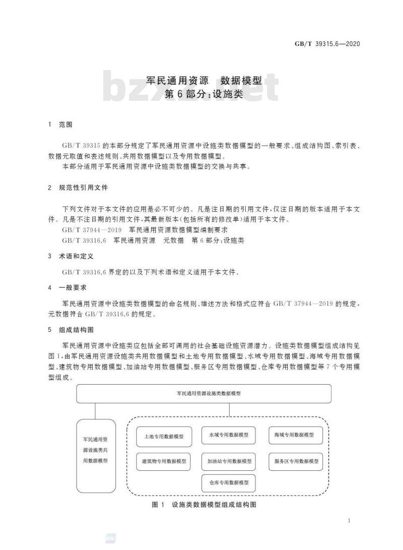 GB/T 39315.6-2020 军民通用资源 数据模型第6部分:设施类