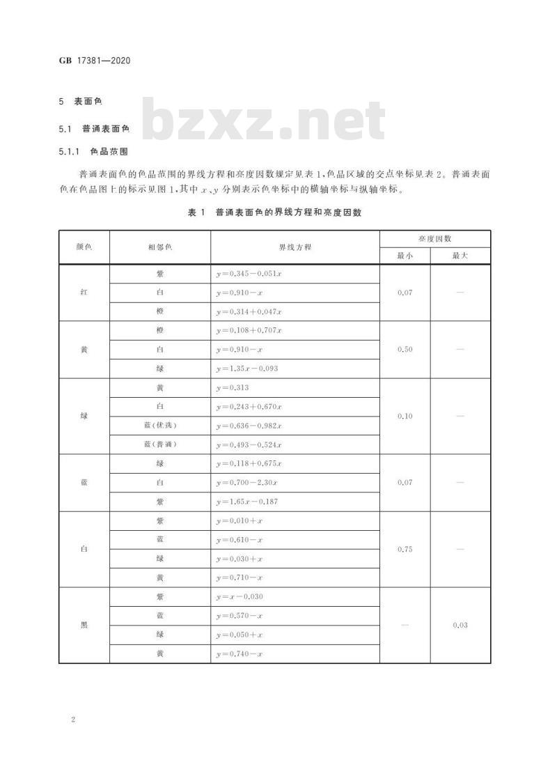 GB 17381-2020 视觉航标表面色规定
