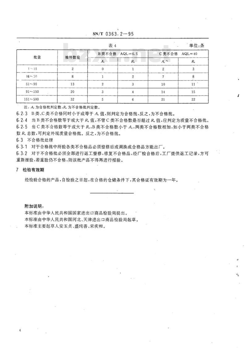 SN/T 0363.2-95 出口栽绒地毯检验规程