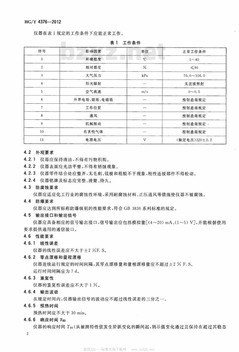 HG/T 4376-2012 化工用在线激光微量水分析仪