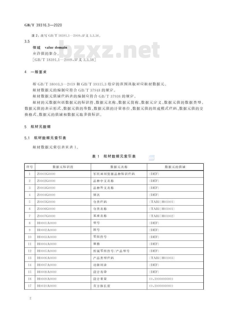 GB/T 39316.3-2020 军民通用资源 元数据第3部分:器材类 航材