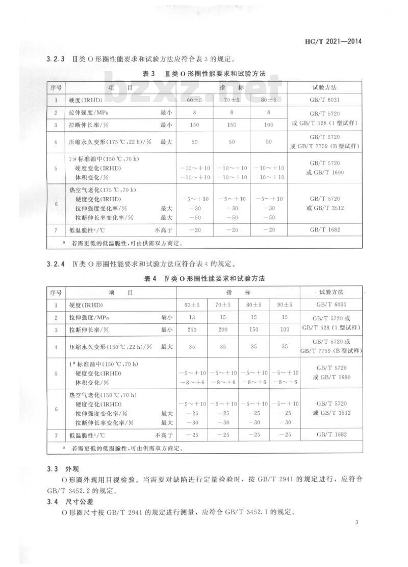 HG/T 2021-2014 代替 HG/T 2021-1991 耐高温润滑油 O 形橡胶密封圈
