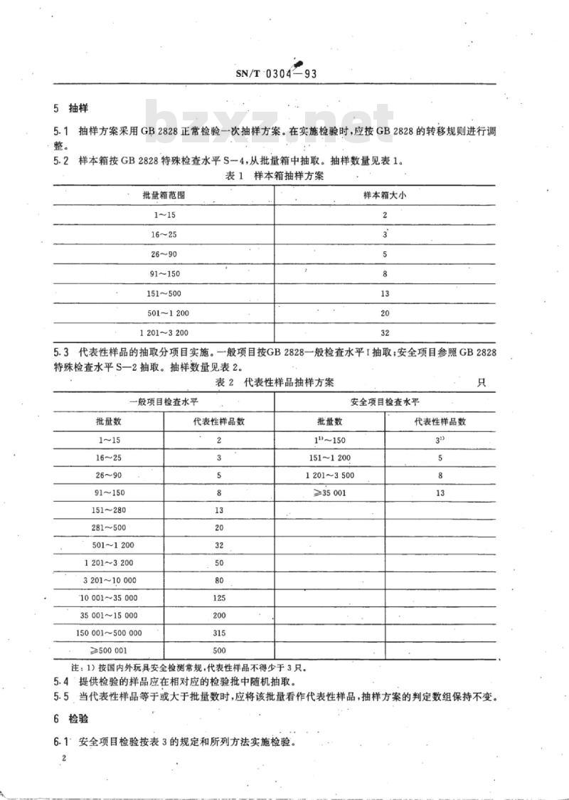 SN/T 0304-93 出口布绒玩具检验规程
