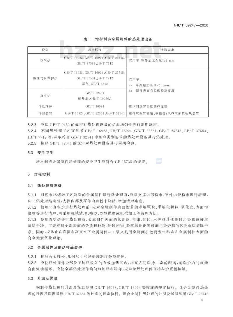 GB/T 39247-2020 增材制造 金属制件热处理工艺规范