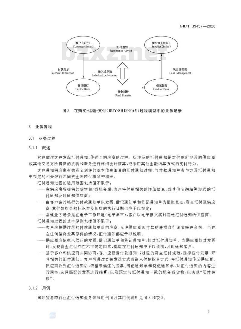 GB/T 39457-2020 国际贸易业务流程规范 汇付通知
