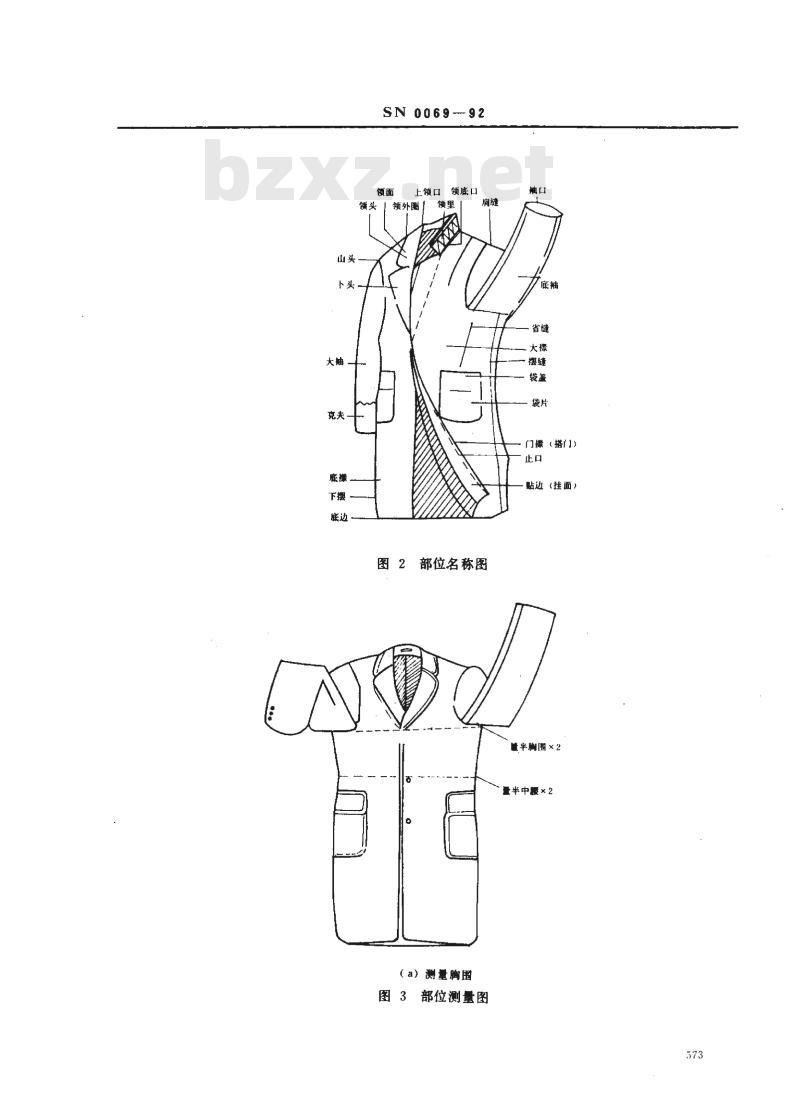 SN 0069-92 出口革皮服装检验规程