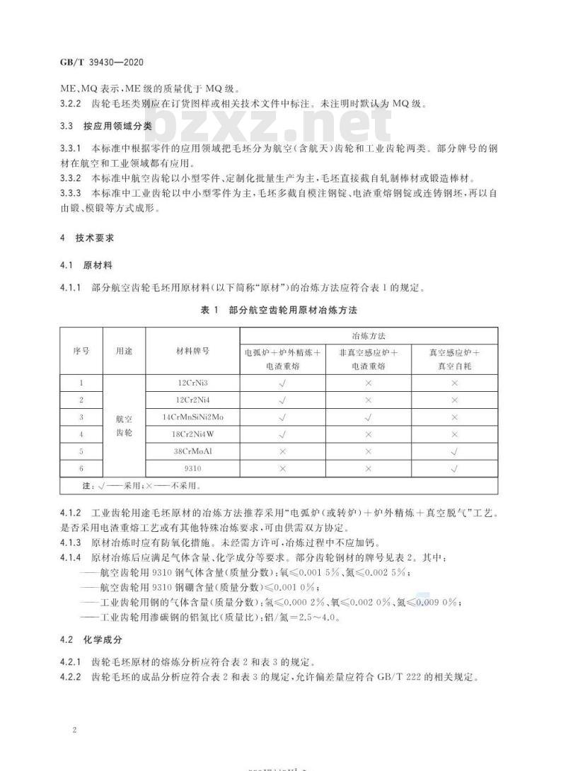 GB/T 39430-2020 高可靠性齿轮毛坯技术要求