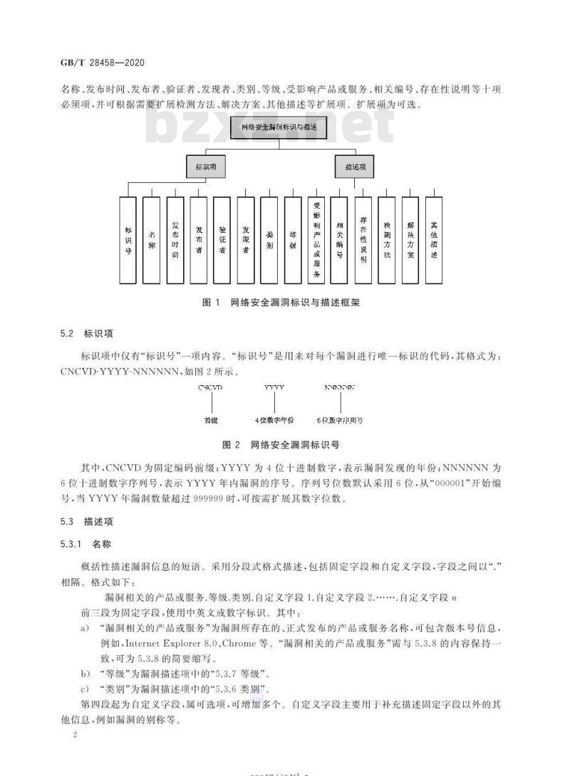 GB/T 28458-2020 信息安全技术网络安全漏洞标识与描述规范