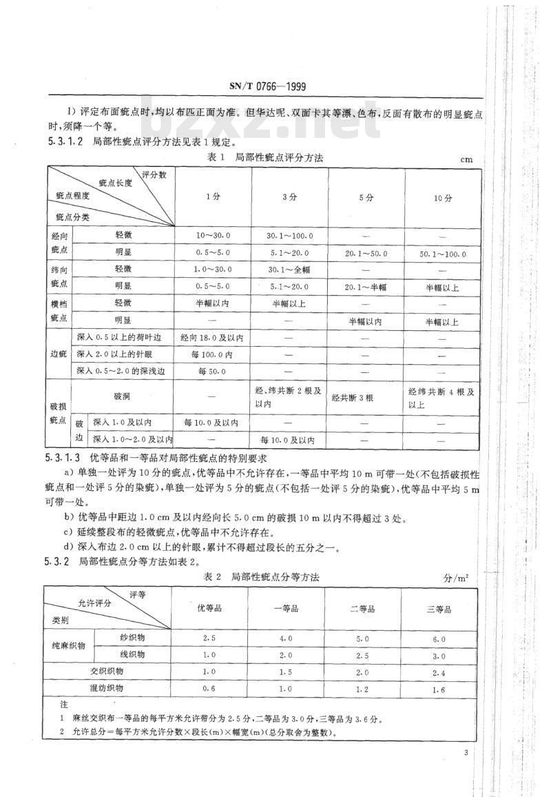 SN/T 0766-1999 出口大麻印染布检验规程