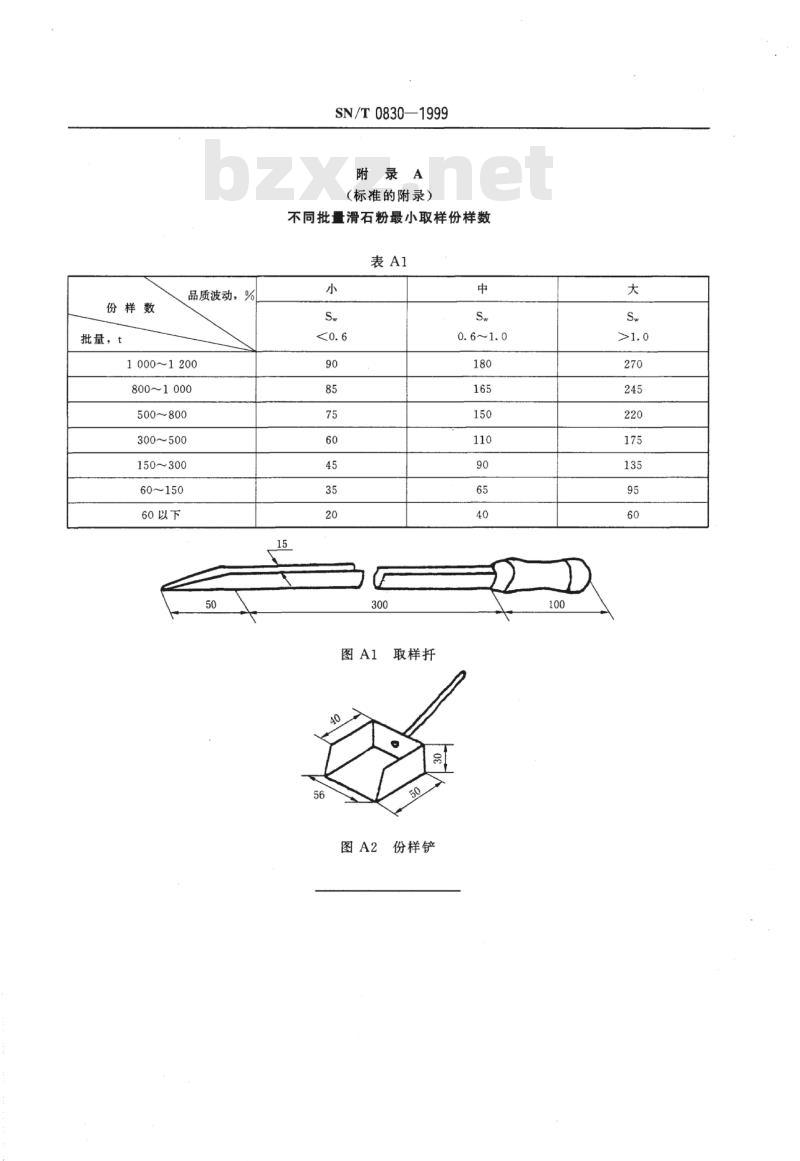 SN/T 0830-1999 出口袋装滑石粉取样、制样方法