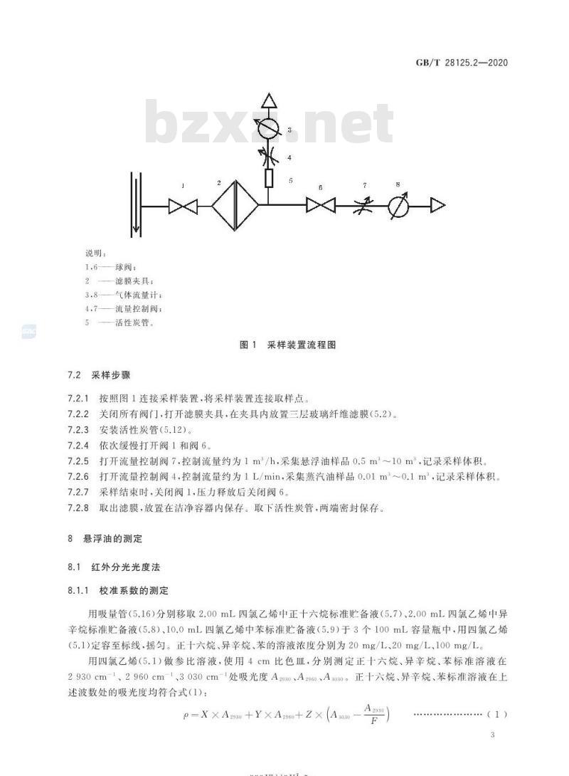 GB/T 28125.2-2020 气体分析 空分工艺中危险物质的测定第2部分:矿物油的测定