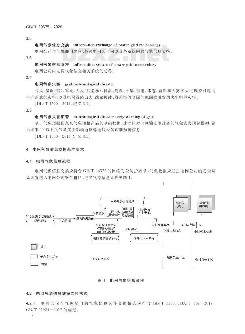 GB/T 39675-2020 电网气象信息交换技术要求