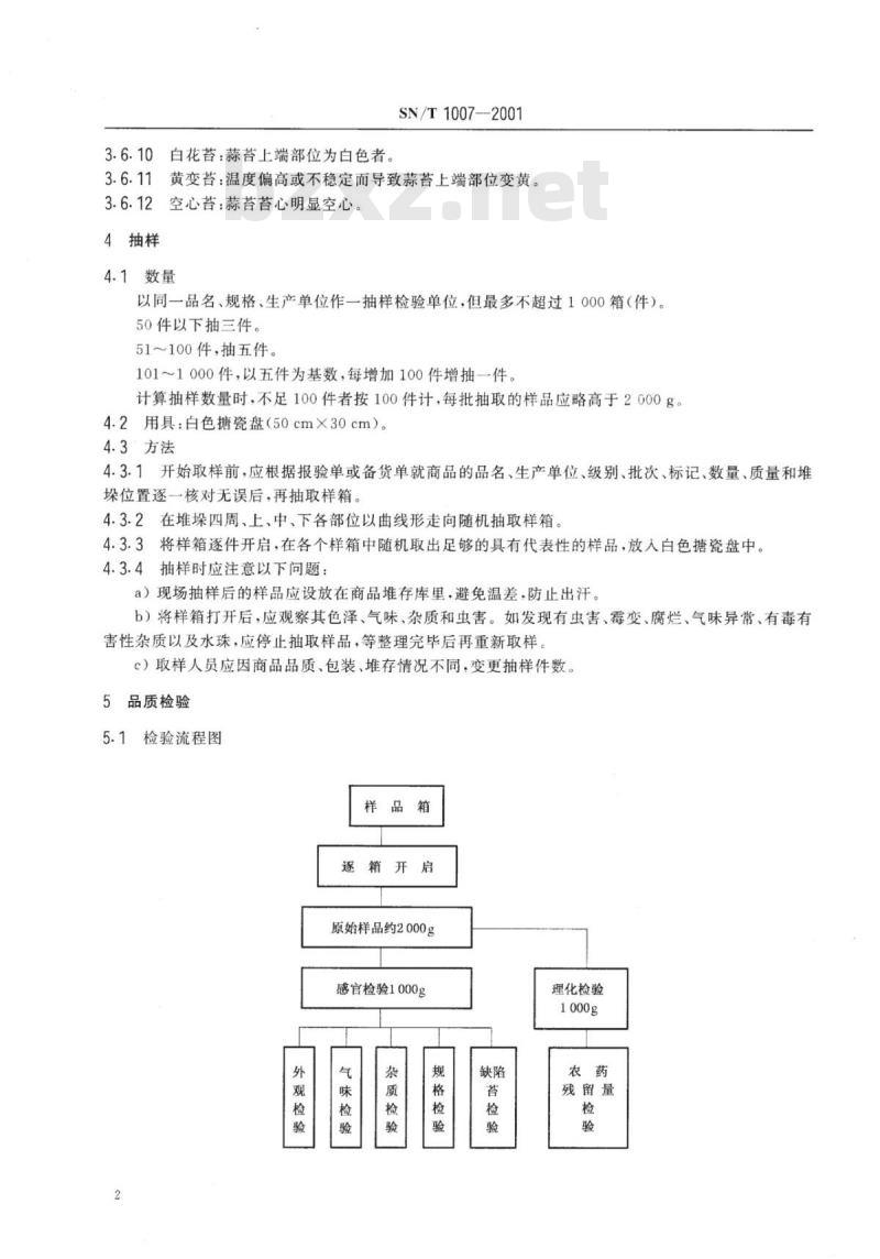SN/T 1007-2001 进出口鲜蒜苔检验规程