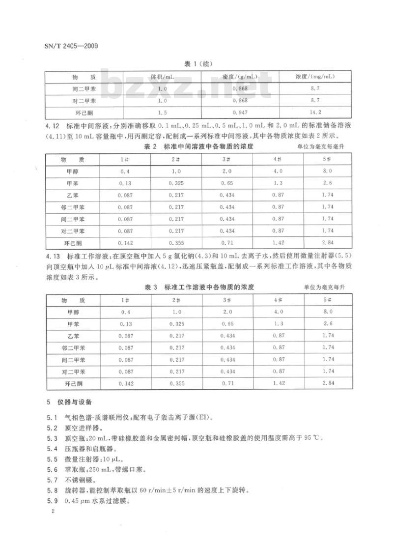 SN/T 2405-2009 玩具中甲醇、甲苯、乙苯、二甲苯和环己酮迁移量的测定