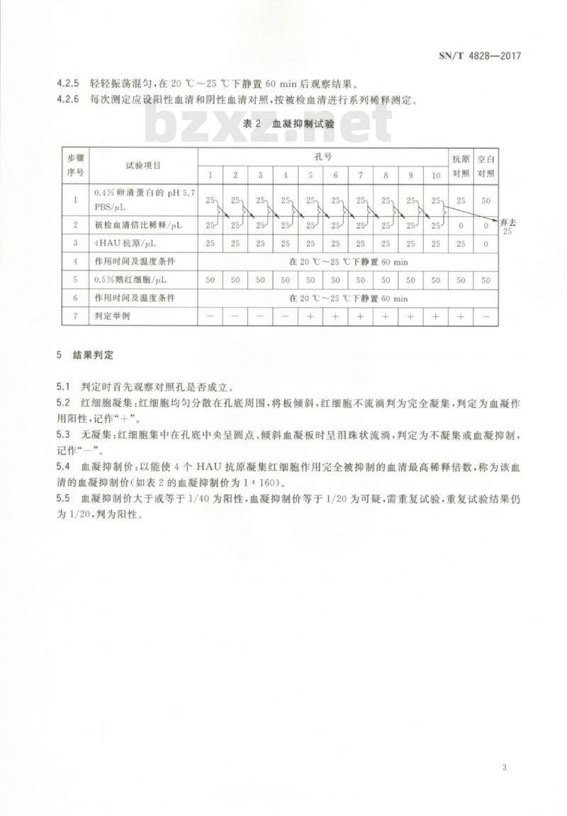 SN/T 4828-2017 韦塞尔斯布朗病抗体血凝抑制试验检测方法
