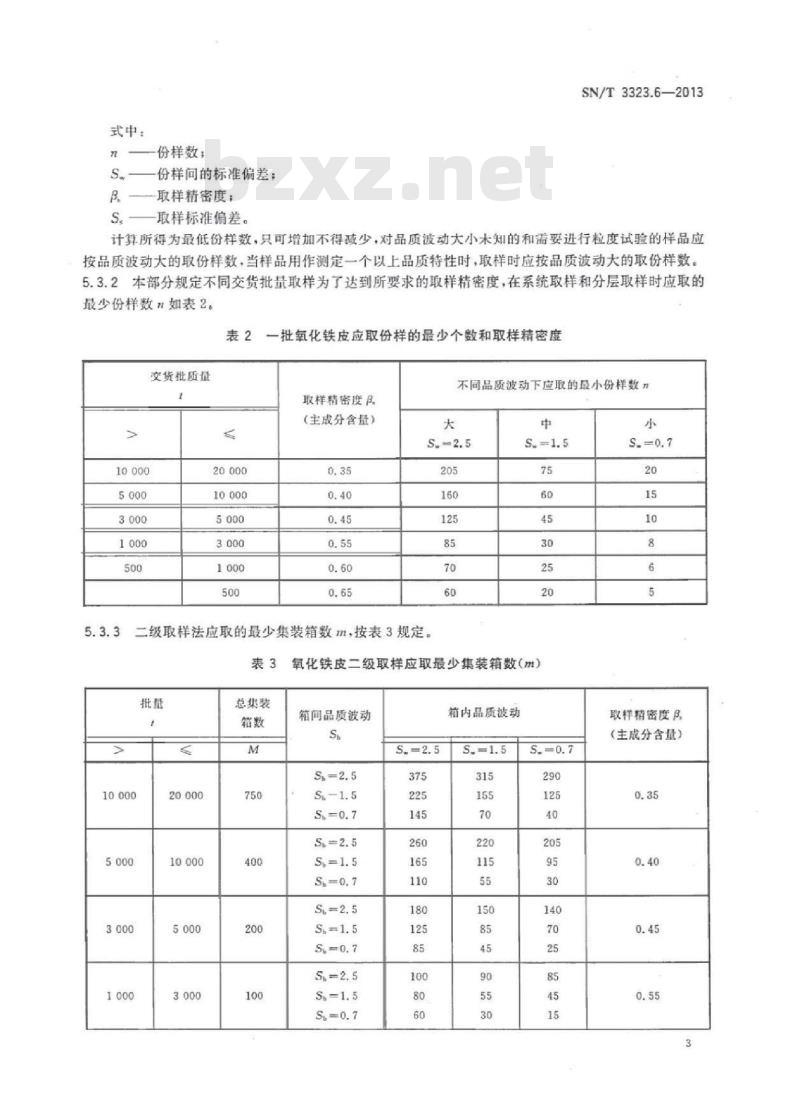 SN/T 3323.6-2013 氧化铁皮 第6部分:散装氧化铁皮手工取样方法
