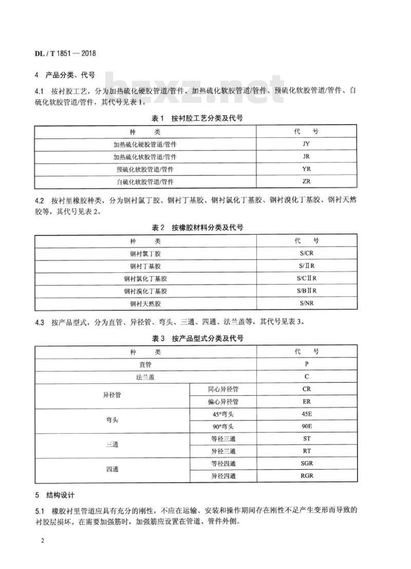 DL/T 1851-2018 发电厂钢制衬胶管道和管件