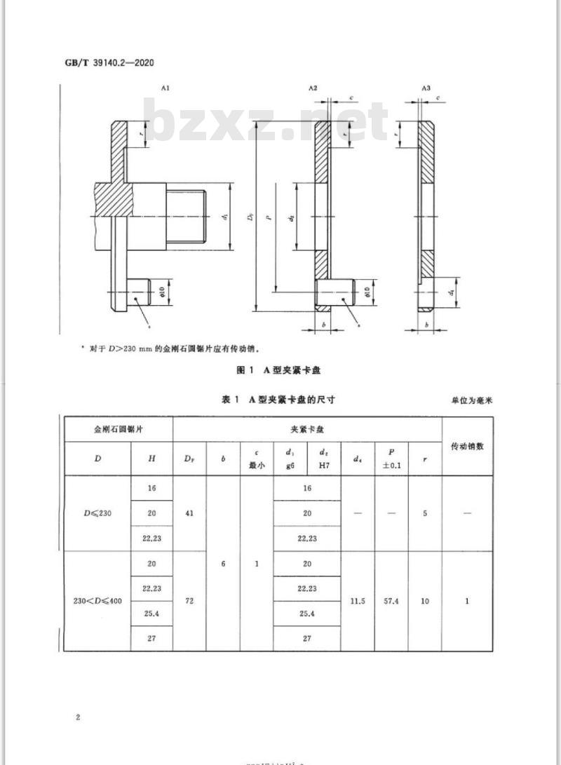 GB/T 39140.2-2020 金刚石圆锯片用夹紧卡盘第2部分:建筑施工和土木工程