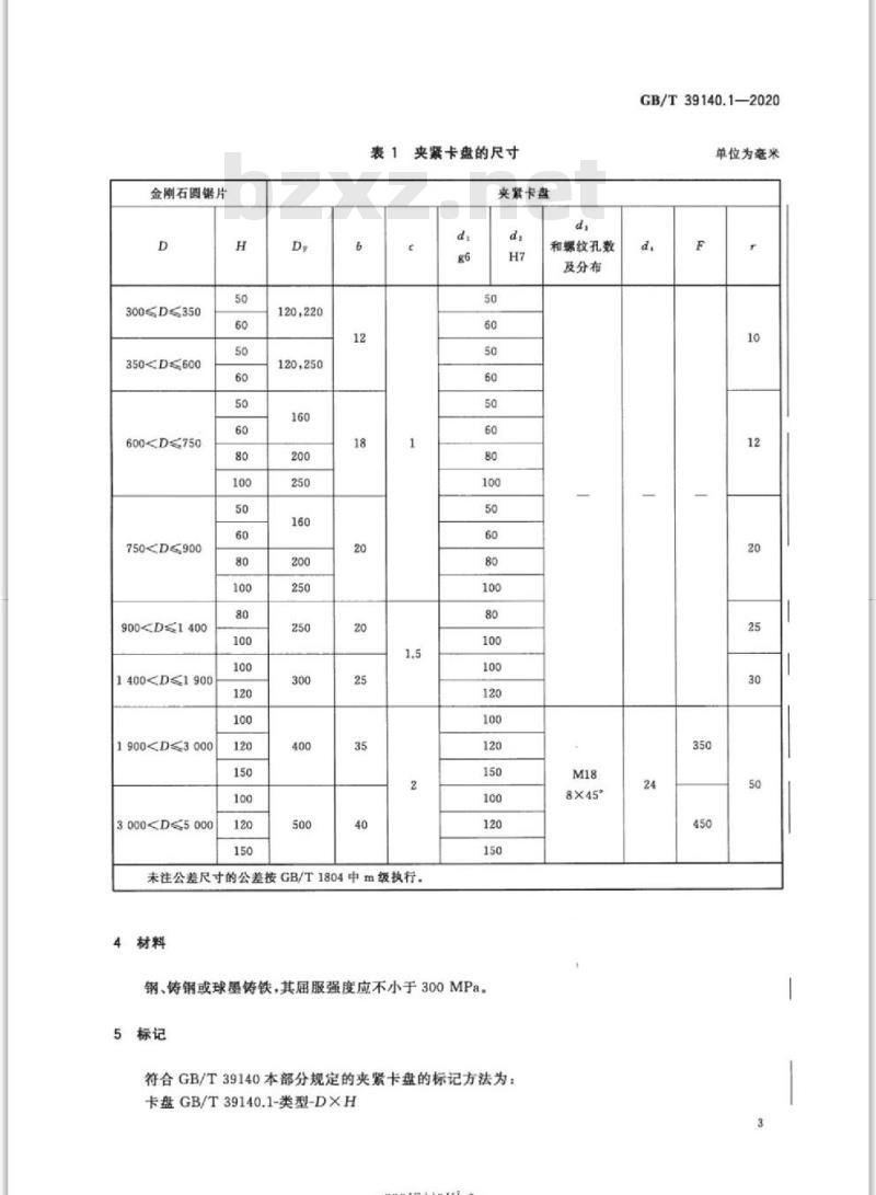 GB/T 39140.1-2020 金刚石圆锯片用夹紧卡盘第1部分:石材加工