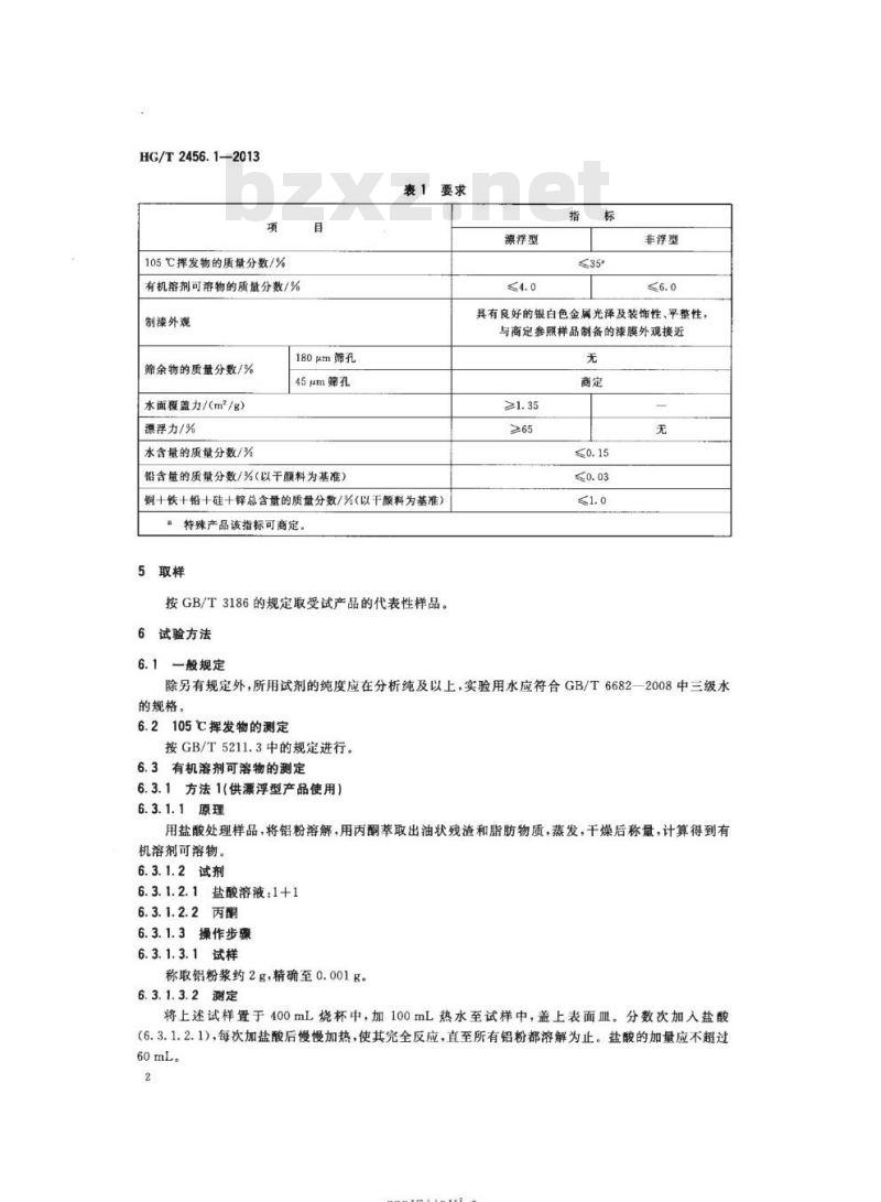 HG/T 2456. 1-2013 代替 HG/T 2456-1993 涂料用铝颜料第1部分:铝粉浆