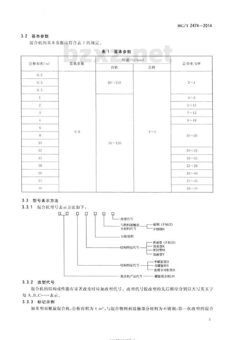 HG/T 2474-2014 代替HG/T 2474 1993 螺旋锥形混合机