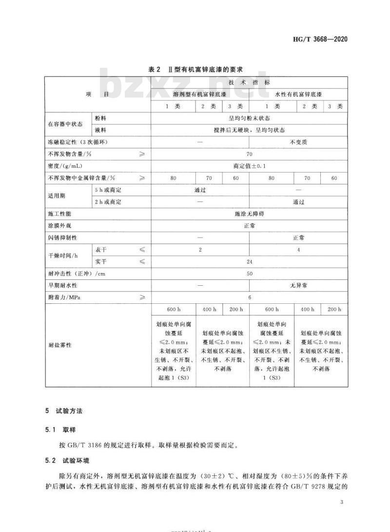 HG/T 3668-2020 代替HG/T 3668- 2009 富锌底漆