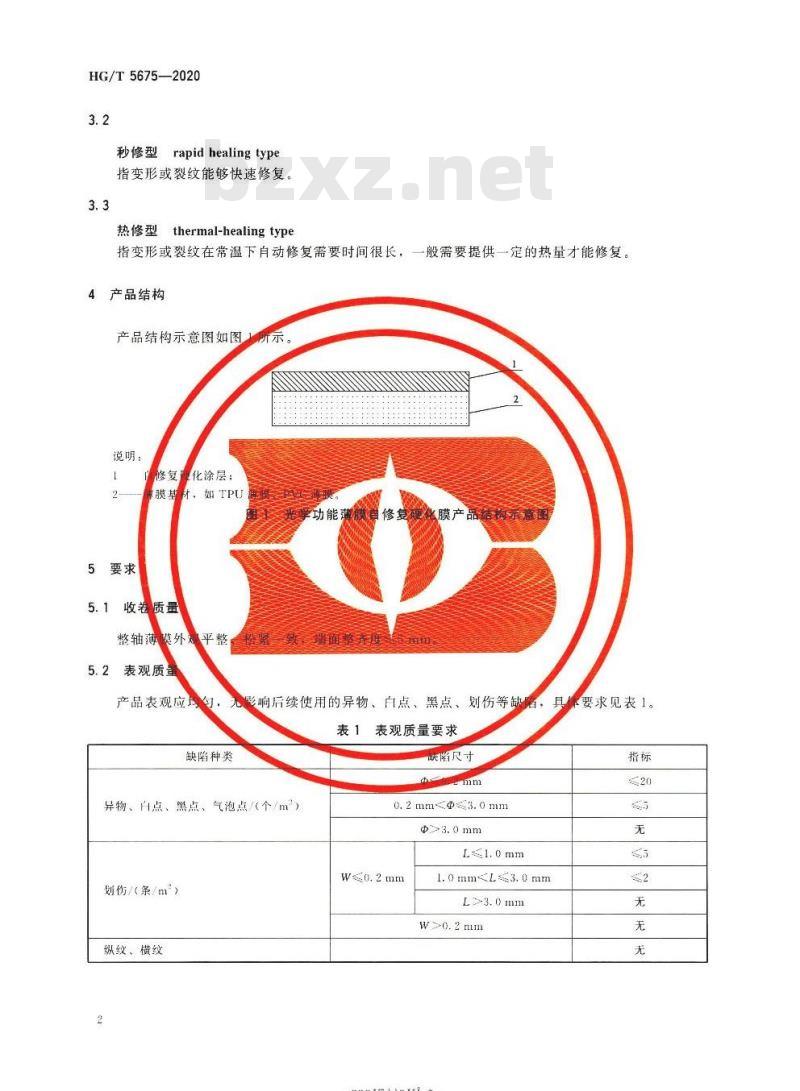 HG/T 5675-2020 光学功能薄膜自修复硬化膜