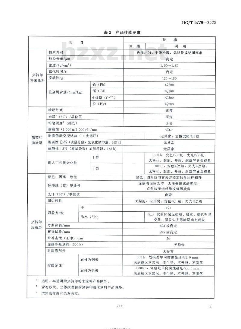 HG/T 5779-2020 热转印粉末涂料