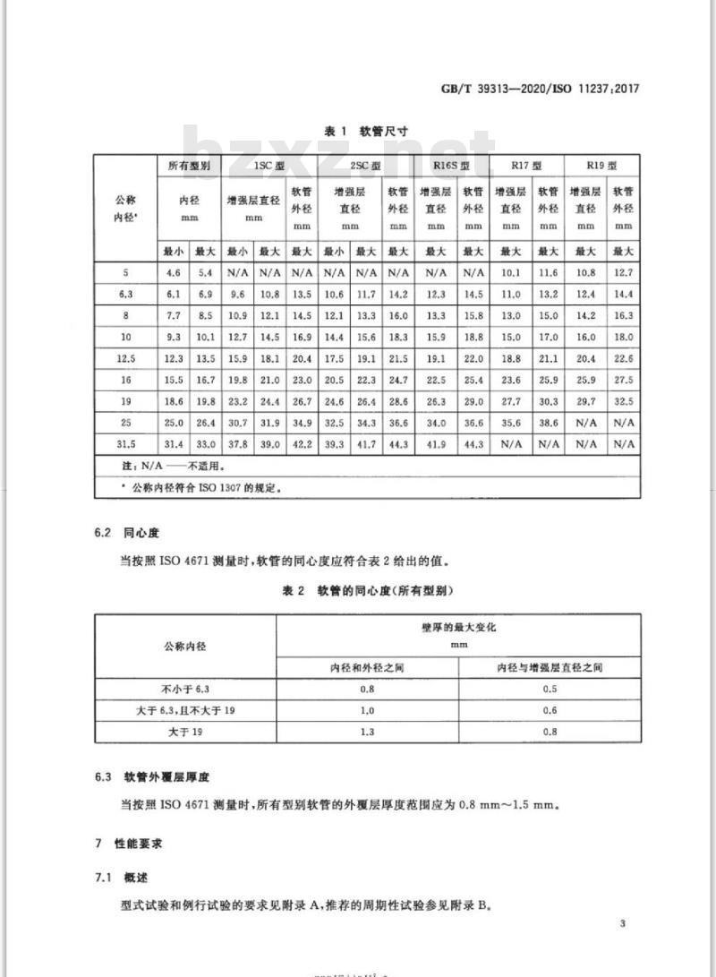 GB/T 39313-2020 橡胶软管及软管组合件 输送石油基或水基流体用致密钢丝编织增强液压型规范