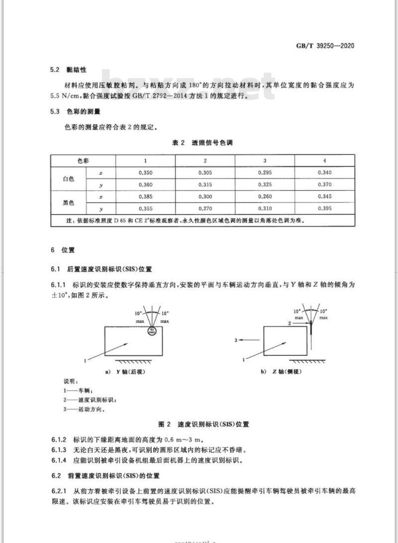 GB/T 39250-2020 农林拖拉机和机械速度识别标识(SIS)