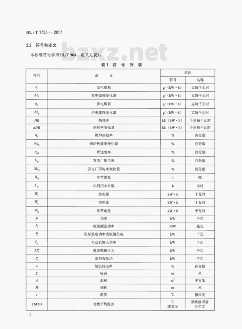 DL/T 1755-2017 燃煤电厂节能量计算方法
