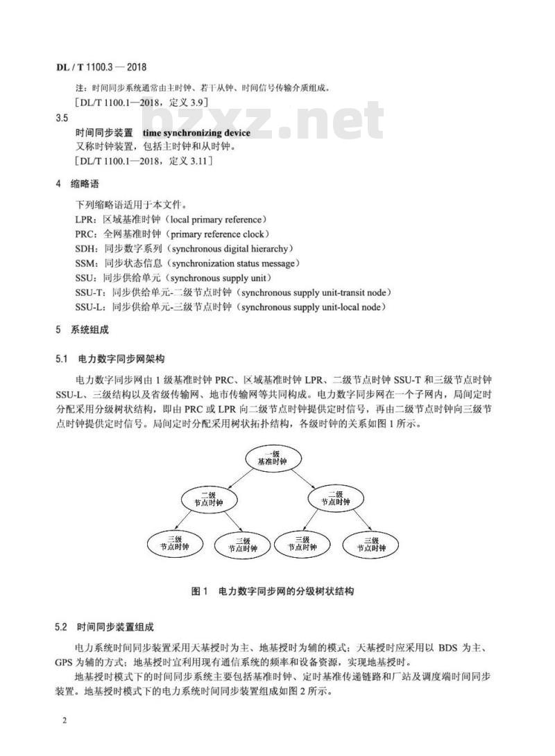 DL/T 1100.3-2018 电力系统的时间同步系统 第3部分:基于数字同步网的时间同步技术规范
