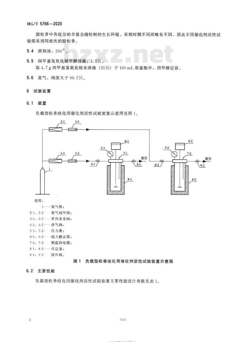 HG/T 5766-2020 负载型松香歧化用催化剂活性试验方法