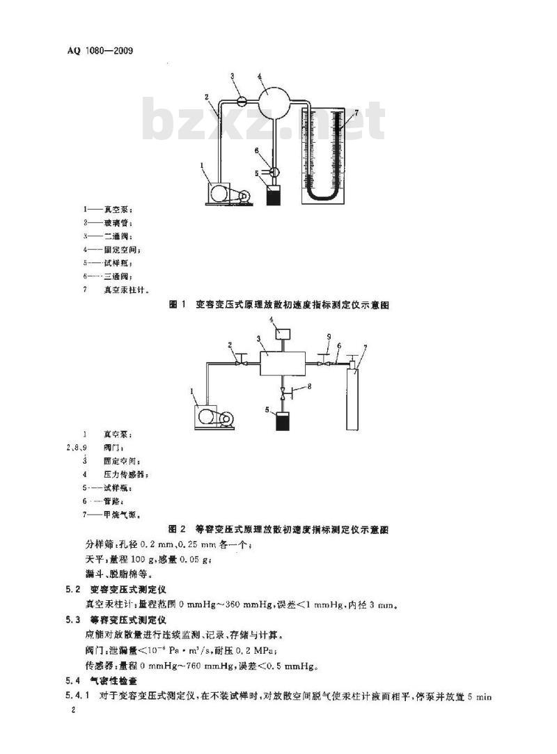 AQ 1080-2009 煤的瓦斯放散初速度指标(△p)测定方法