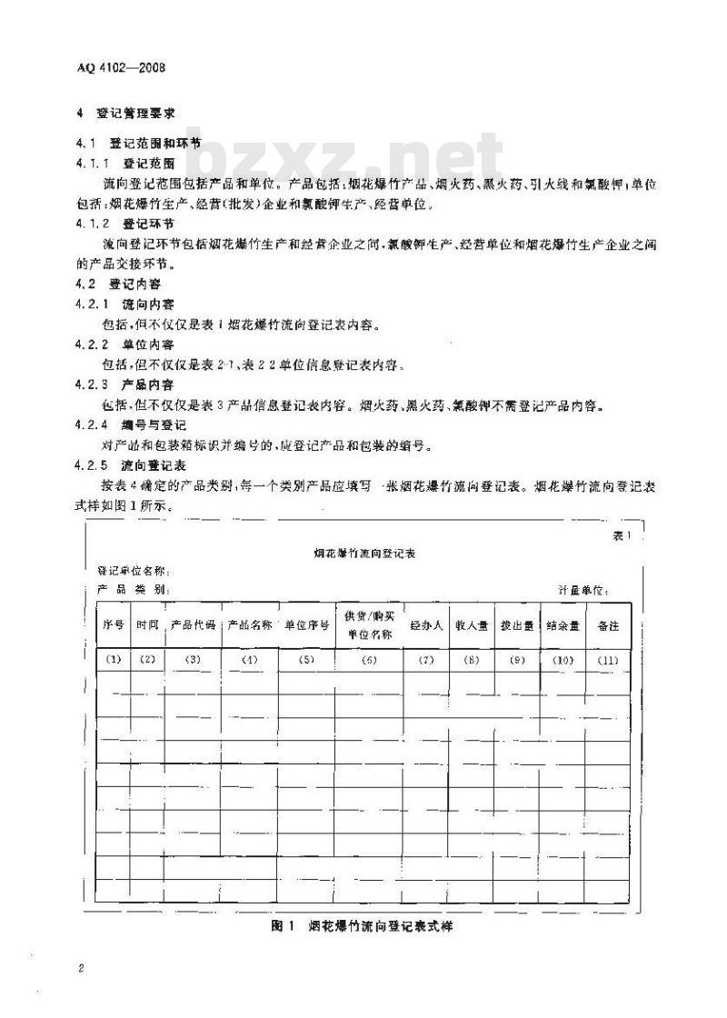 AQ 4102-2008 烟花爆竹流向登记通用规范