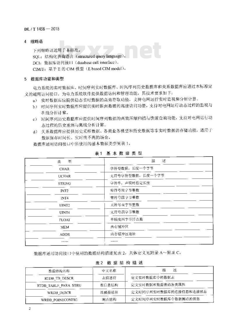 DL/T 1456-2015 电力系统数据库通用访问接口规范