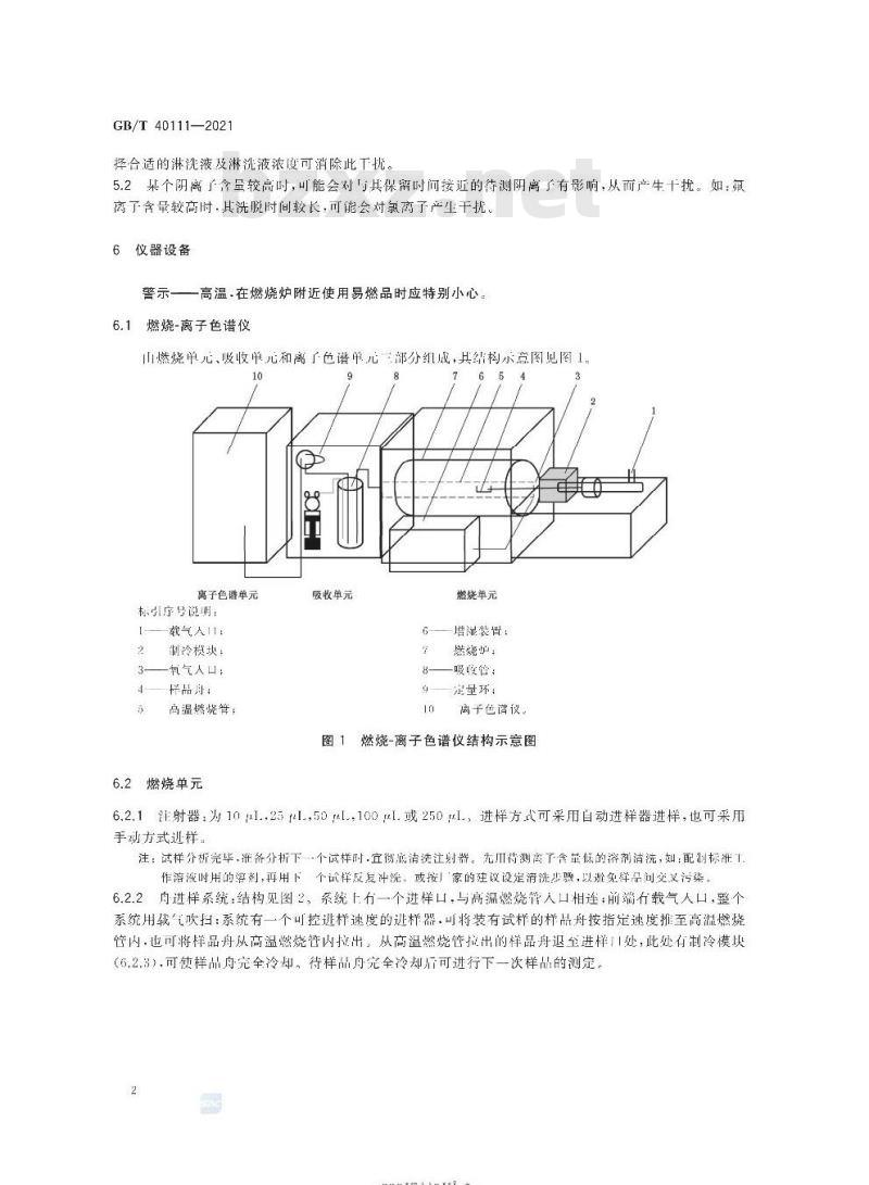 GB/T 40111-2021 石油产品中氟、氯和硫含量的测定燃烧-离子色谱法