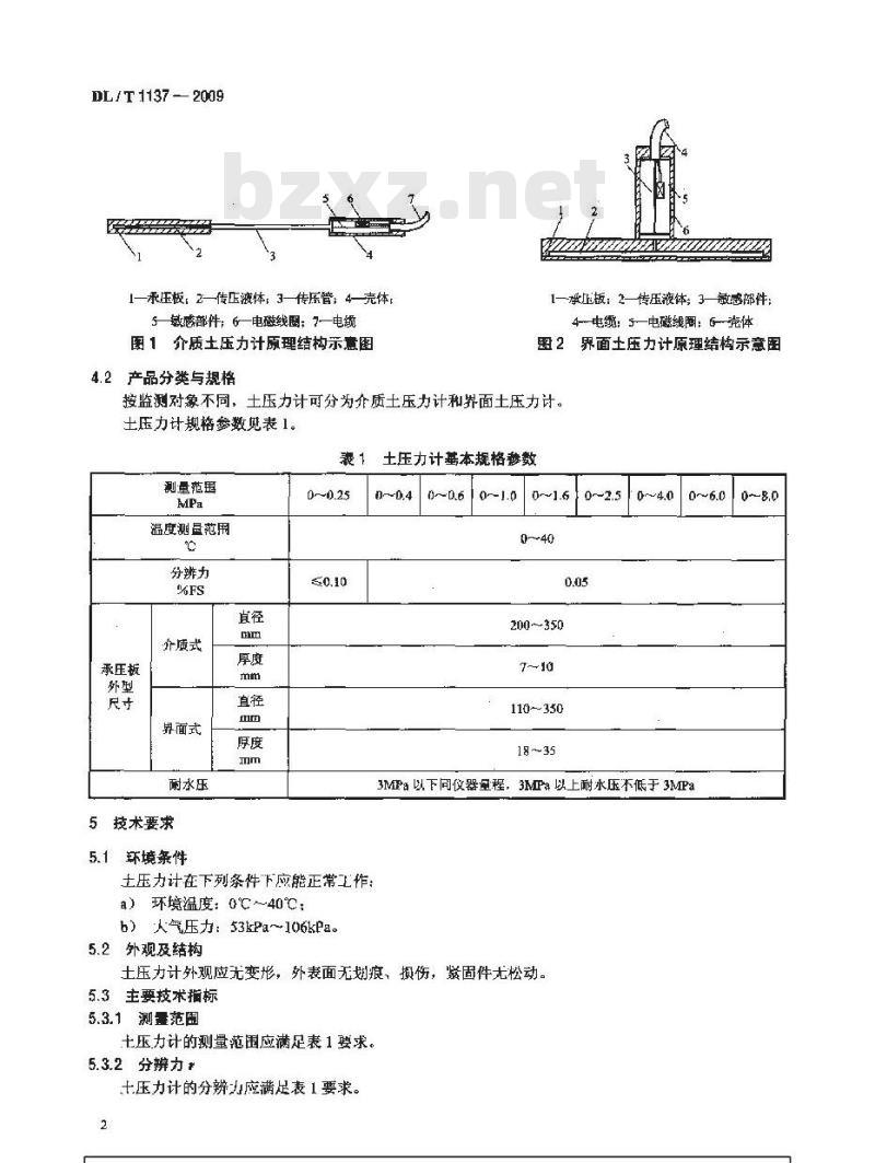 DL/T 1137-2009 钢弦式土压力计